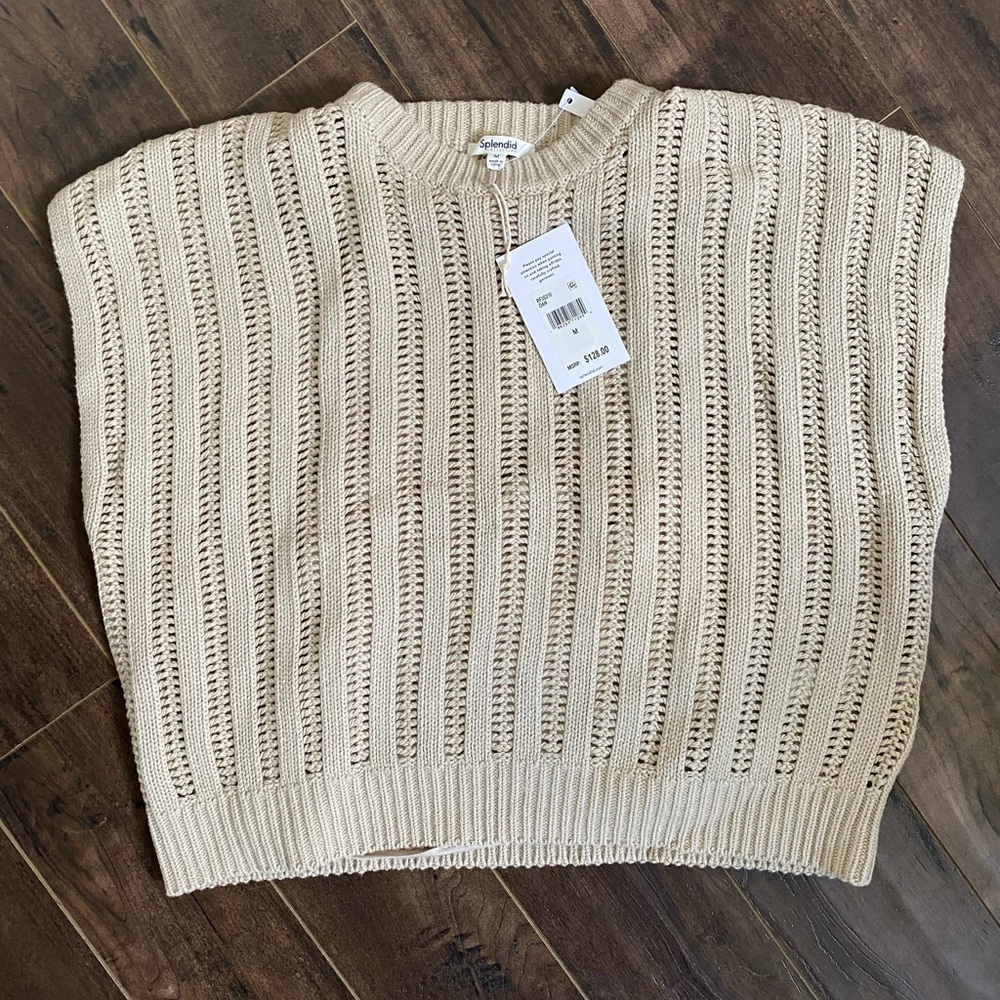 Splendid Cream Knit Top